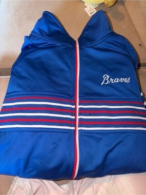 Wright and Ditson ATL BRAVES  4xl Royal Blue Jacket with Red & White Accents